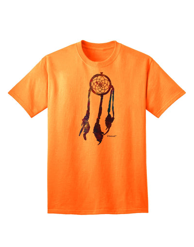 Stunning Galaxy Dreamcatcher Adult T-Shirt with Graphic Feather Design by TooLoud-Mens T-shirts-TooLoud-Neon-Orange-Small-Davson Sales