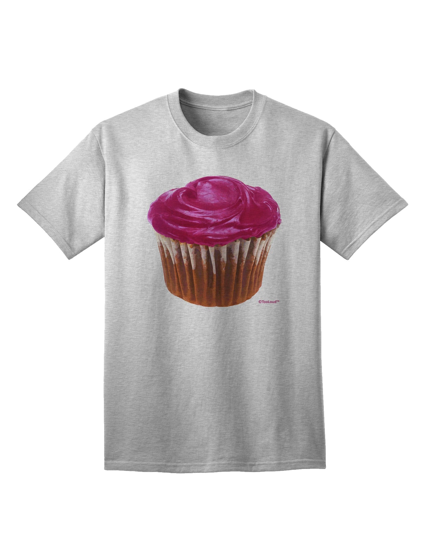 Stunning Oversized Pink Cupcake T-Shirt for Adults by TooLoud-Mens T-shirts-TooLoud-AshGray-Small-Davson Sales