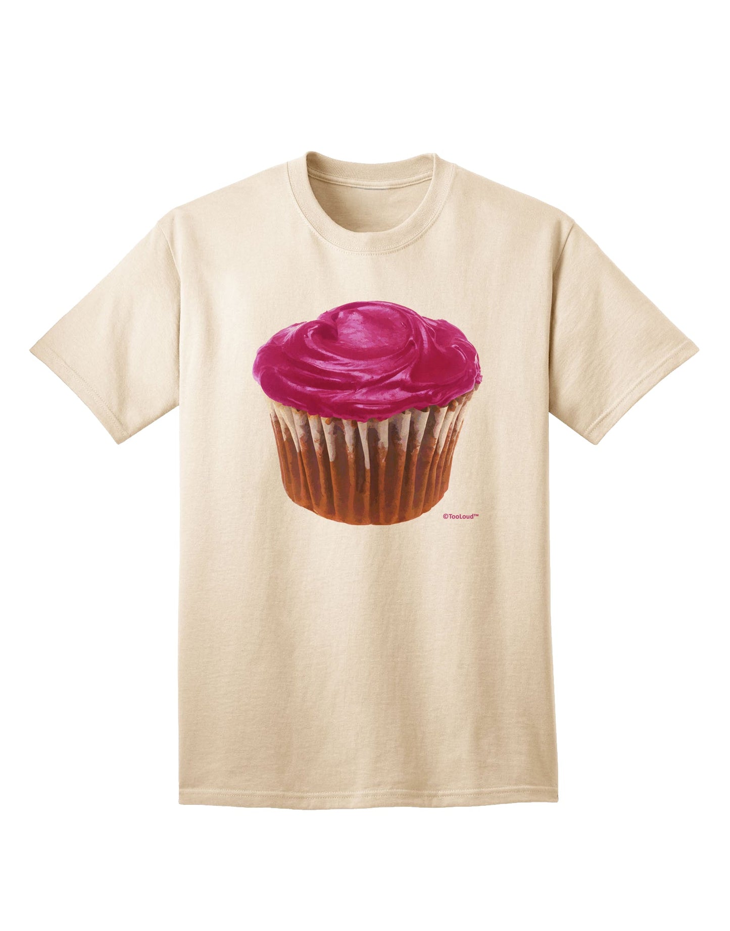 Stunning Oversized Pink Cupcake T-Shirt for Adults by TooLoud-Mens T-shirts-TooLoud-Natural-Small-Davson Sales