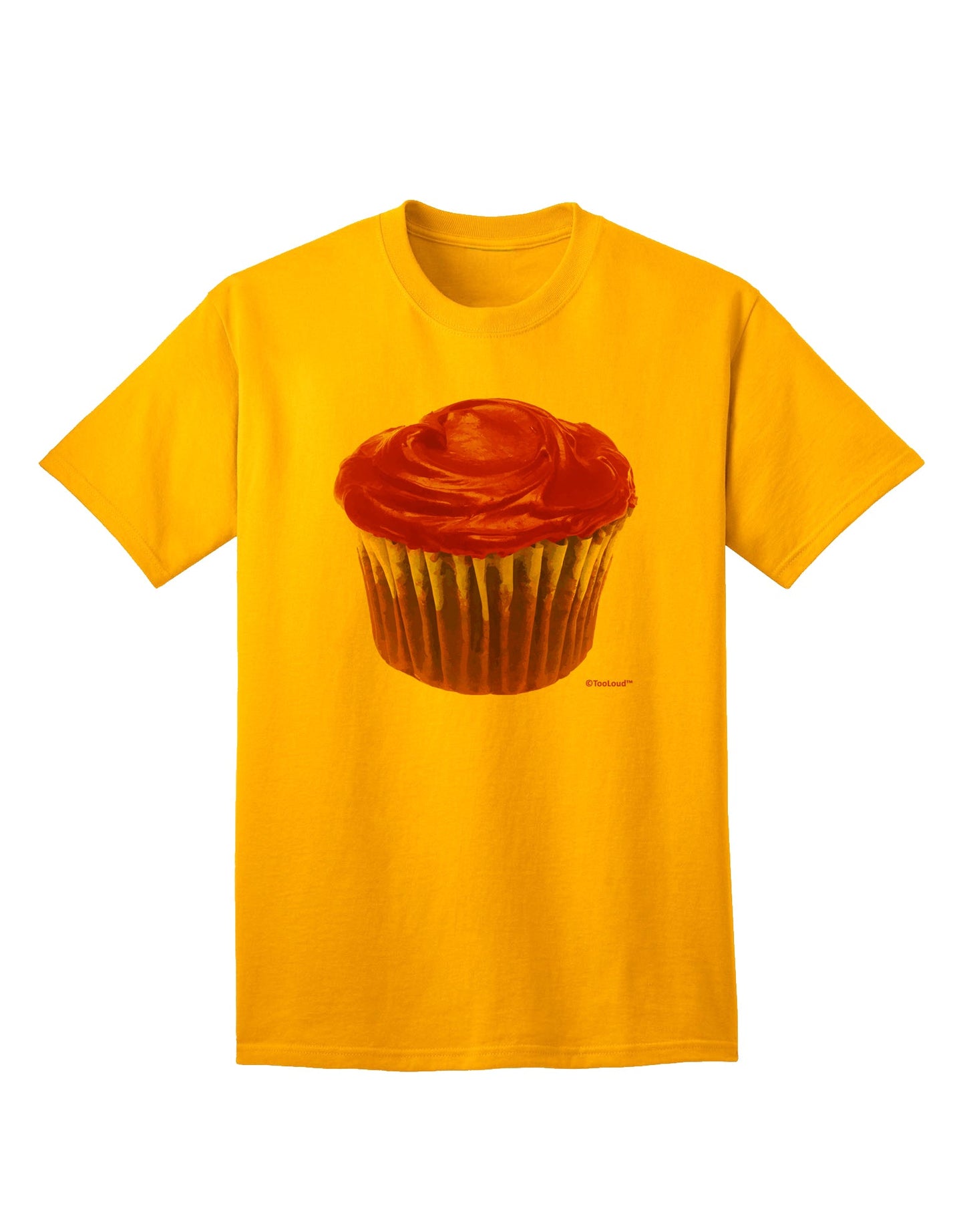 Stunning Oversized Pink Cupcake T-Shirt for Adults by TooLoud-Mens T-shirts-TooLoud-Gold-Small-Davson Sales