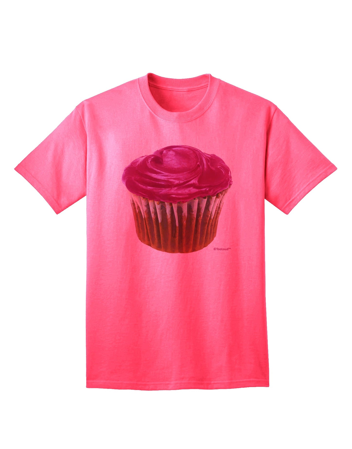 Stunning Oversized Pink Cupcake T-Shirt for Adults by TooLoud-Mens T-shirts-TooLoud-Neon-Pink-Small-Davson Sales