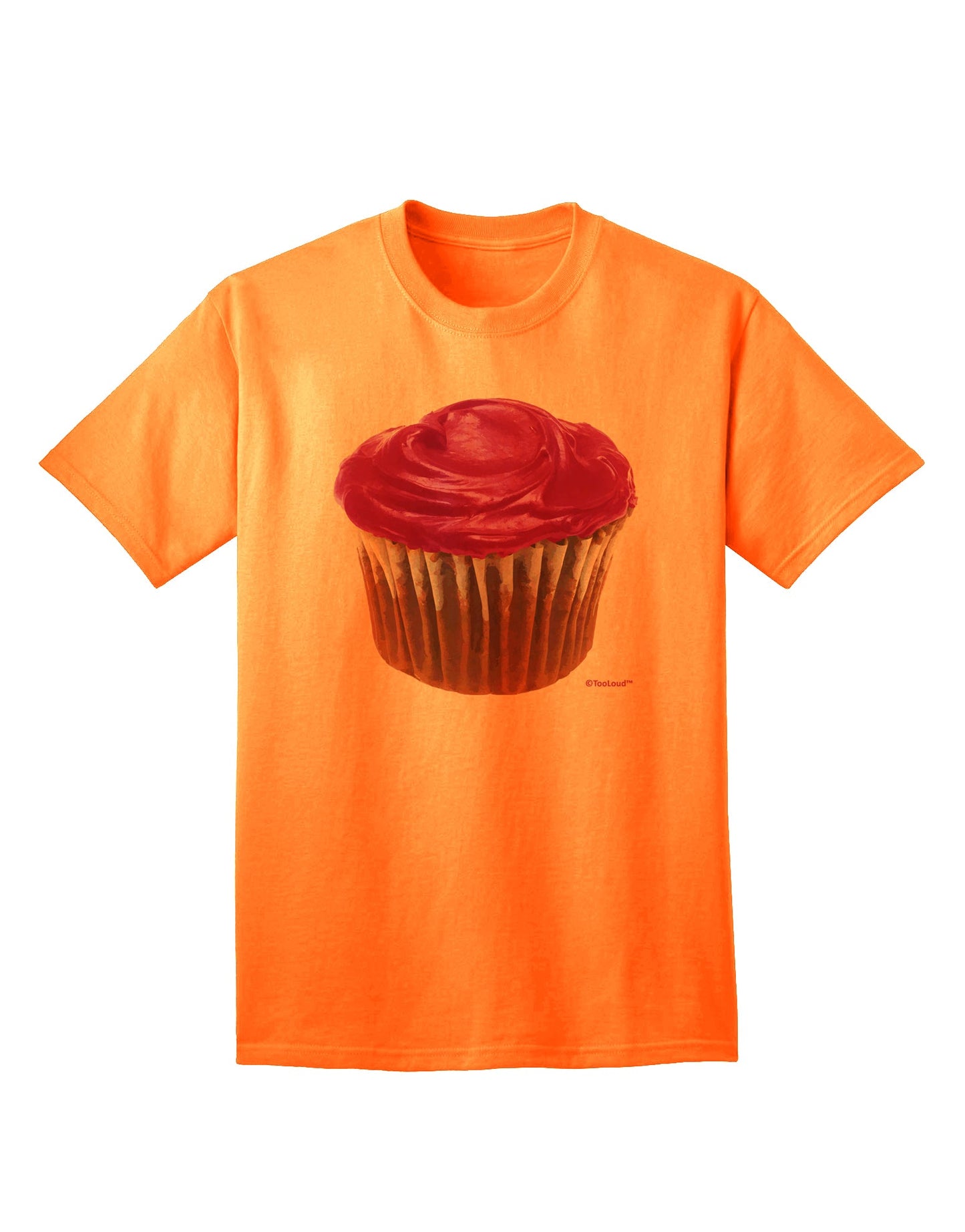 Stunning Oversized Pink Cupcake T-Shirt for Adults by TooLoud-Mens T-shirts-TooLoud-Neon-Orange-Small-Davson Sales