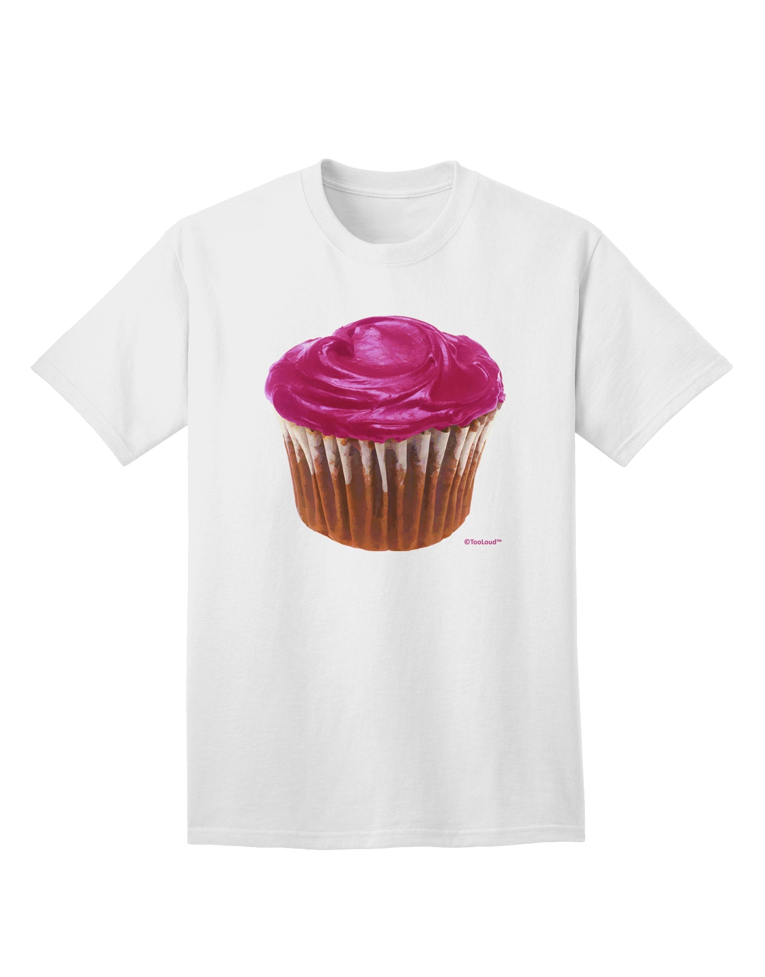 Stunning Oversized Pink Cupcake T-Shirt for Adults by TooLoud-Mens T-shirts-TooLoud-White-Small-Davson Sales