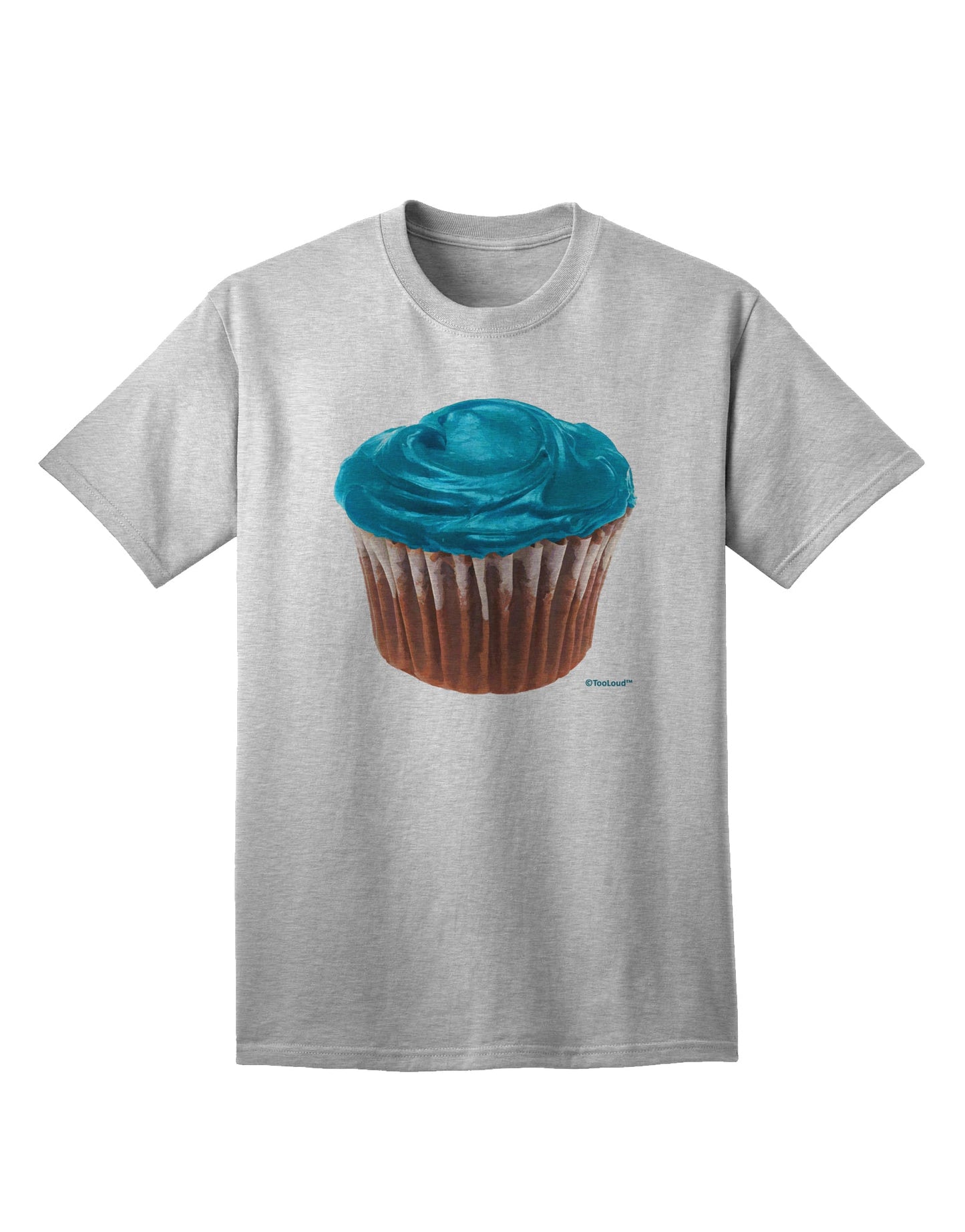 Stunning Oversized Turquoise Cupcake T-Shirt for Adults by TooLoud-Mens T-shirts-TooLoud-AshGray-Small-Davson Sales