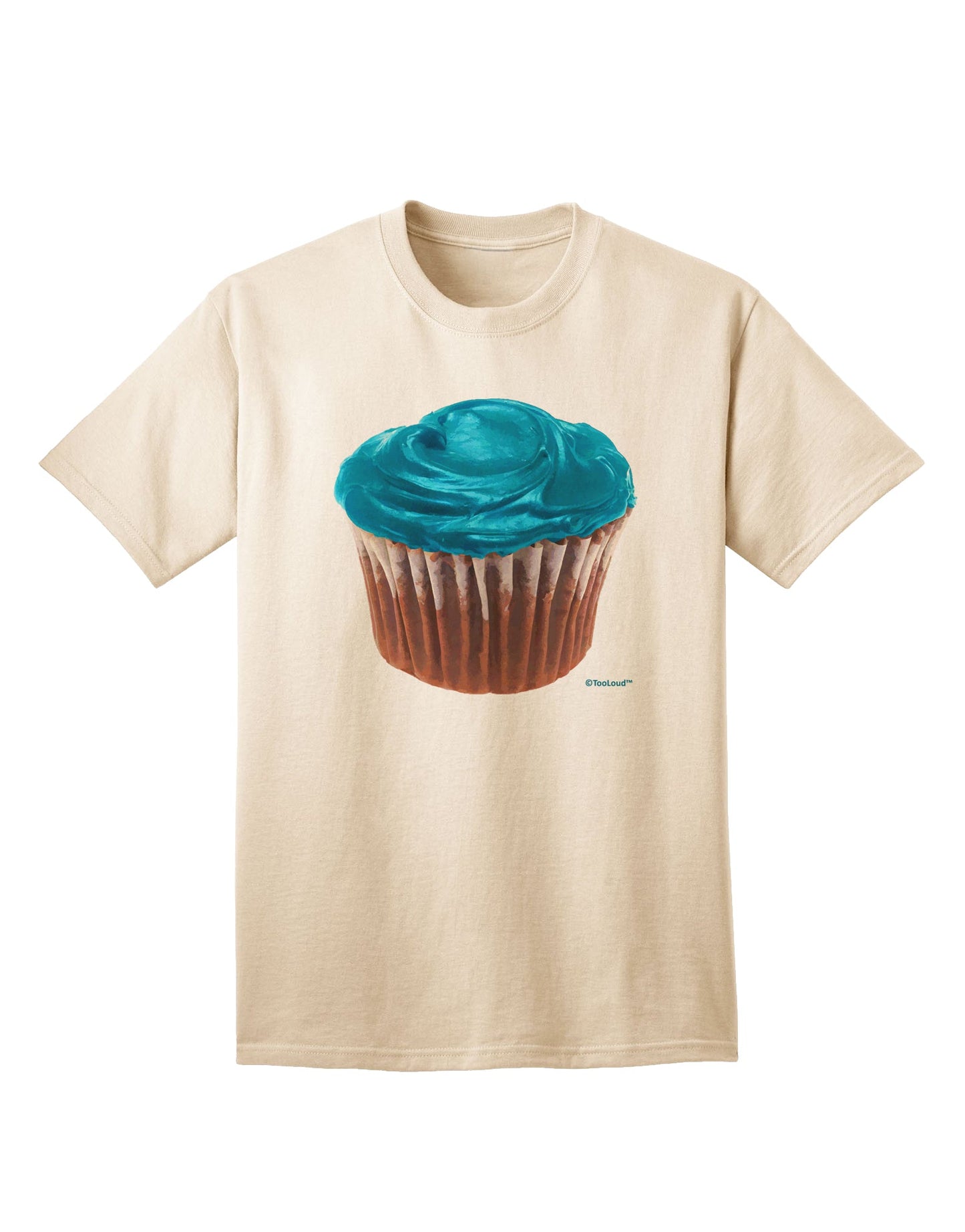 Stunning Oversized Turquoise Cupcake T-Shirt for Adults by TooLoud-Mens T-shirts-TooLoud-Natural-Small-Davson Sales