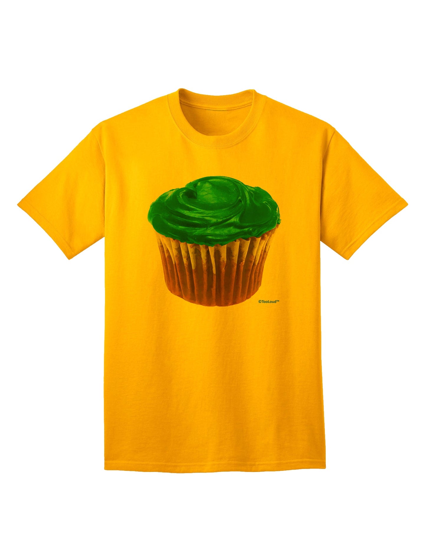 Stunning Oversized Turquoise Cupcake T-Shirt for Adults by TooLoud-Mens T-shirts-TooLoud-Gold-Small-Davson Sales