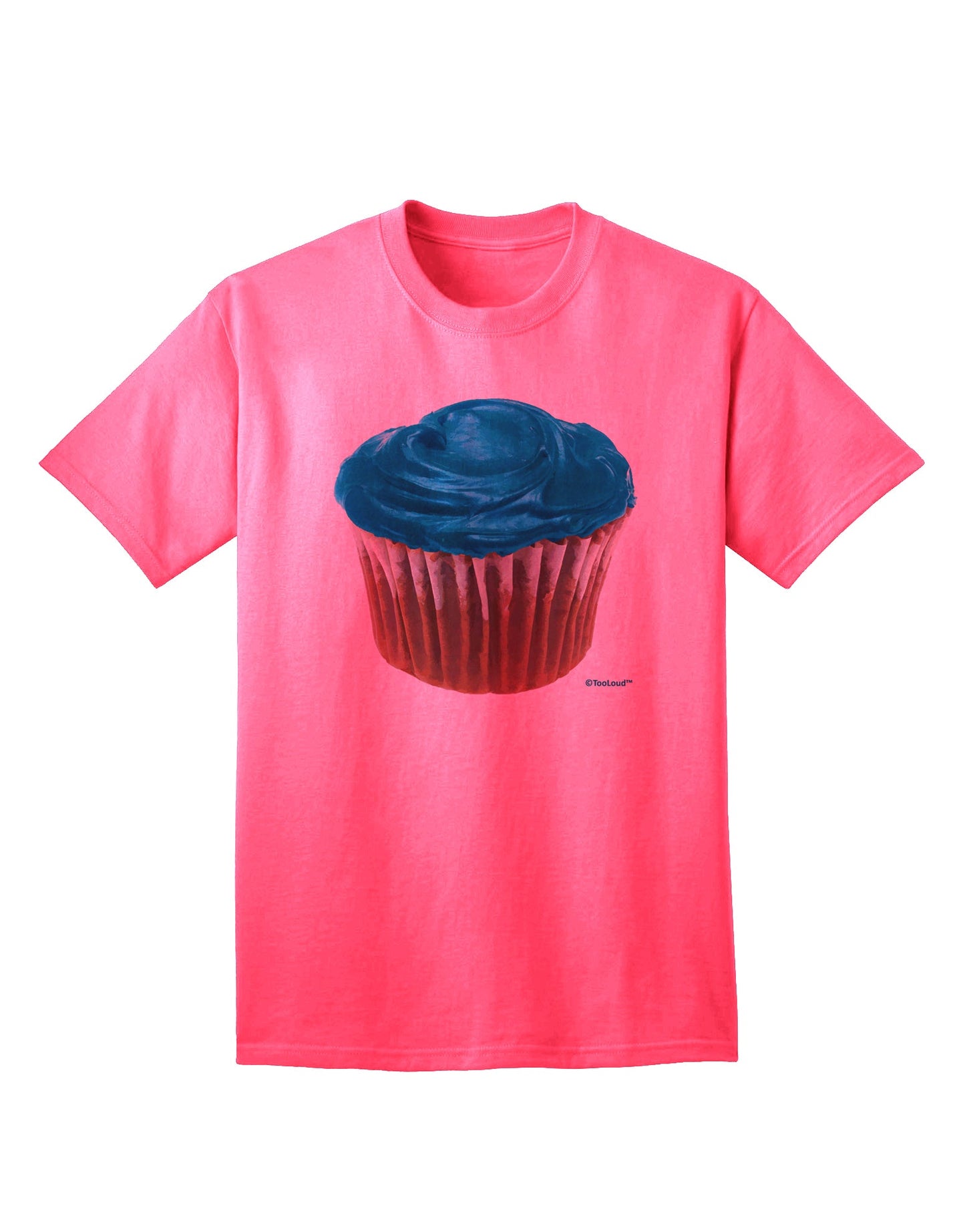 Stunning Oversized Turquoise Cupcake T-Shirt for Adults by TooLoud-Mens T-shirts-TooLoud-Neon-Pink-Small-Davson Sales