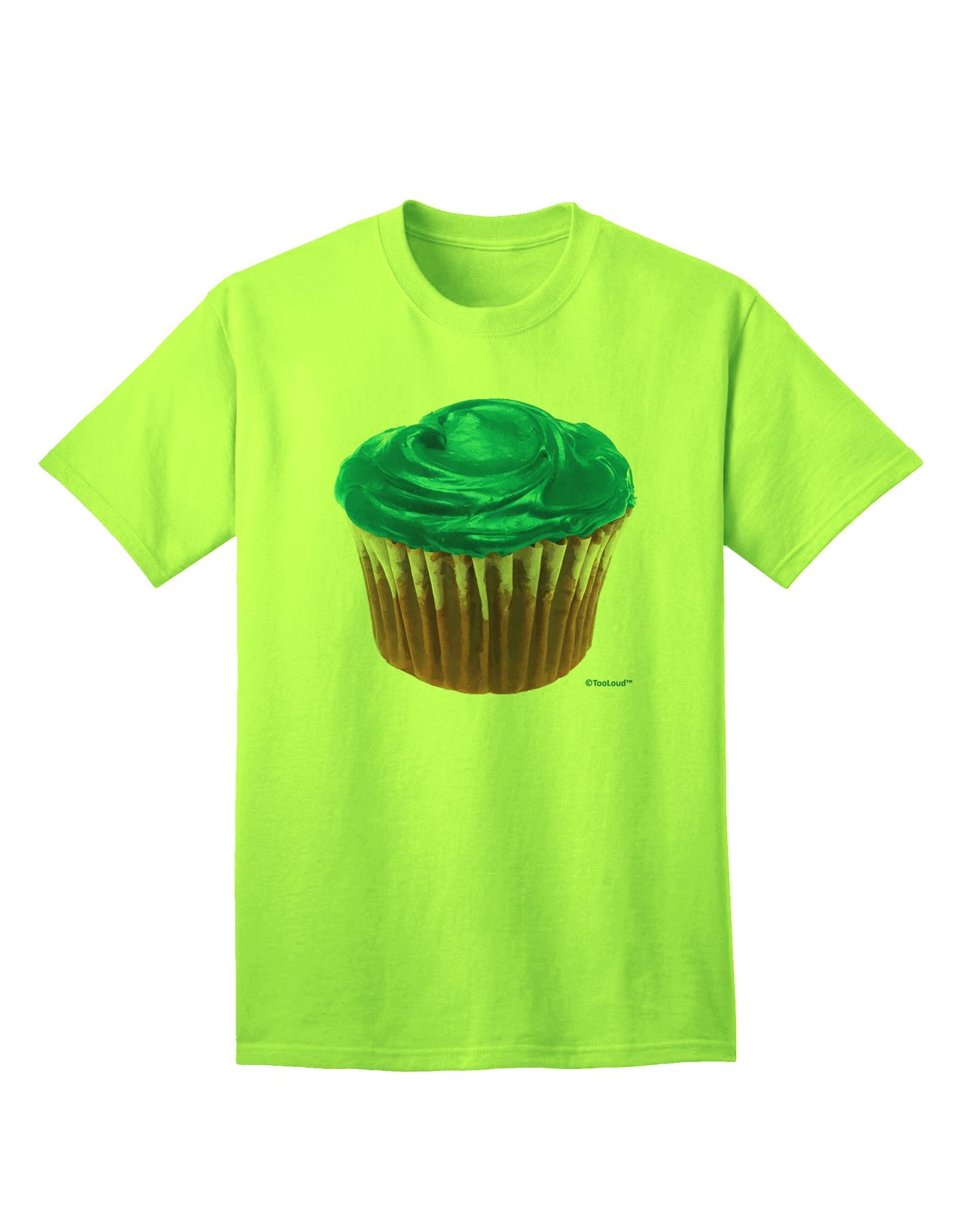 Stunning Oversized Turquoise Cupcake T-Shirt for Adults by TooLoud-Mens T-shirts-TooLoud-Neon-Green-Small-Davson Sales