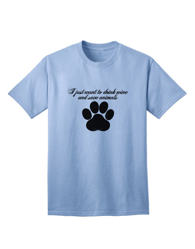 Stylish Adult T-Shirt: Embrace Your Love for Wine and Support Animal Welfare with TooLoud-Mens T-shirts-TooLoud-Light-Blue-Small-Davson Sales