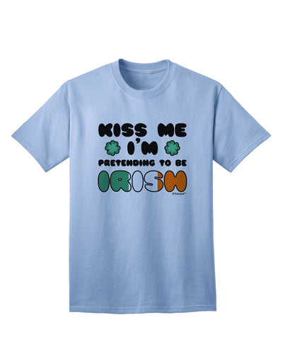 Stylish Adult T-Shirt: Embrace the Irish Spirit with Kiss Me I'm Pretending to Be Irish by TooLoud-Mens T-shirts-TooLoud-Light-Blue-Small-Davson Sales