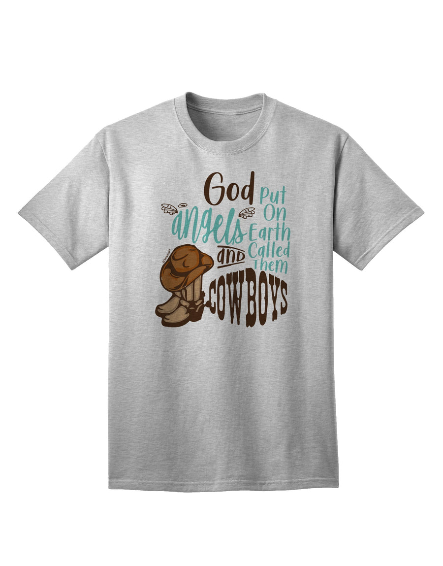 Stylish Adult T-Shirt: Embrace the Spirit of Cowboys with God's Angelic Touch-Mens T-shirts-TooLoud-White-Small-Davson Sales