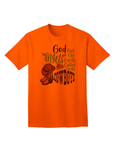 Stylish Adult T-Shirt: Embrace the Spirit of Cowboys with God's Angelic Touch-Mens T-shirts-TooLoud-Orange-Small-Davson Sales