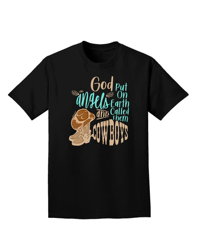 Stylish Adult T-Shirt: Embrace the Spirit of Cowboys with God's Angelic Touch-Mens T-shirts-TooLoud-Black-Small-Davson Sales
