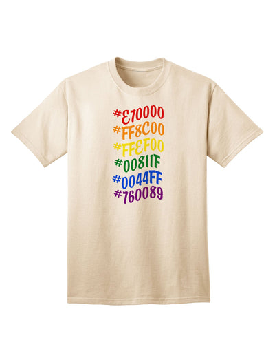 Stylish Adult T-Shirt Featuring the Pride Flag Hex Code-Mens T-shirts-TooLoud-Natural-Small-Davson Sales