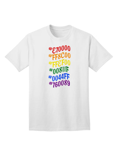 Stylish Adult T-Shirt Featuring the Pride Flag Hex Code-Mens T-shirts-TooLoud-White-Small-Davson Sales