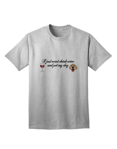 Stylish Adult T-Shirt: Indulge in Wine and Cherish Your Canine Companion by TooLoud-Mens T-shirts-TooLoud-AshGray-Small-Davson Sales