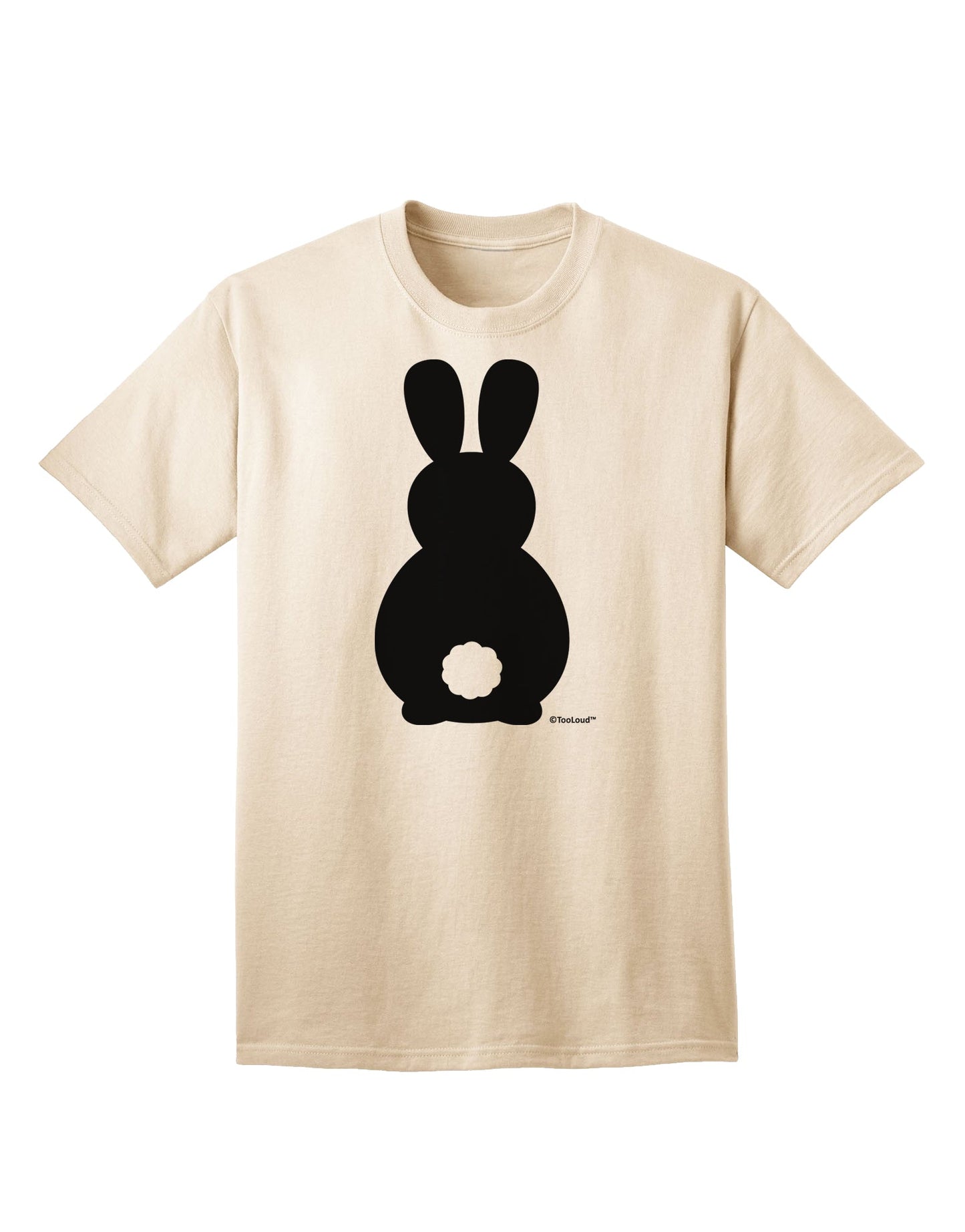 Stylish Adult T-Shirt featuring Adorable Bunny Silhouette and Tail by TooLoud-Mens T-shirts-TooLoud-Natural-Small-Davson Sales