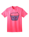 Stylish Adult T-Shirt featuring Adorable Cupcake Design with Sprinkles by TooLoud-Mens T-shirts-TooLoud-Neon-Pink-Small-Davson Sales