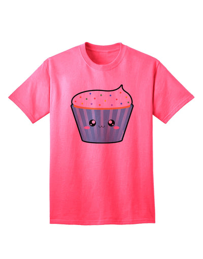 Stylish Adult T-Shirt featuring Adorable Cupcake Design with Sprinkles by TooLoud-Mens T-shirts-TooLoud-Neon-Pink-Small-Davson Sales