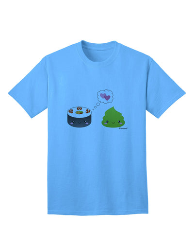 Stylish Adult T-Shirt featuring Adorable Sushi and Wasabi Design by TooLoud-Mens T-shirts-TooLoud-Aquatic-Blue-Small-Davson Sales