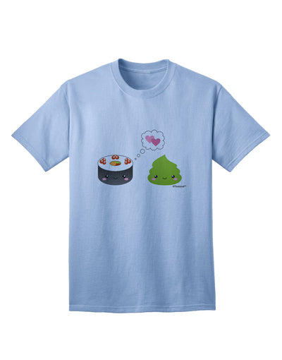 Stylish Adult T-Shirt featuring Adorable Sushi and Wasabi Design by TooLoud-Mens T-shirts-TooLoud-Light-Blue-Small-Davson Sales