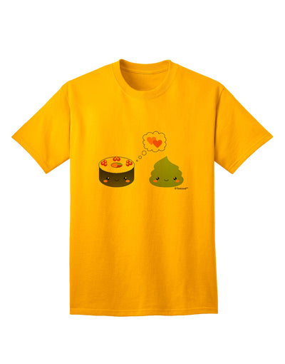 Stylish Adult T-Shirt featuring Adorable Sushi and Wasabi Design by TooLoud-Mens T-shirts-TooLoud-Gold-Small-Davson Sales