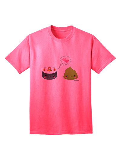 Stylish Adult T-Shirt featuring Adorable Sushi and Wasabi Design by TooLoud-Mens T-shirts-TooLoud-Neon-Pink-Small-Davson Sales