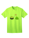 Stylish Adult T-Shirt featuring Adorable Sushi and Wasabi Design by TooLoud-Mens T-shirts-TooLoud-Neon-Green-Small-Davson Sales