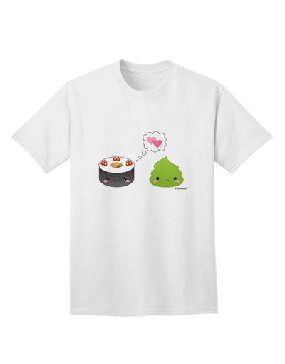 Stylish Adult T-Shirt featuring Adorable Sushi and Wasabi Design by TooLoud-Mens T-shirts-TooLoud-White-Small-Davson Sales