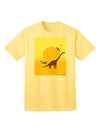 Stylish Adult T-Shirt featuring Brontosaurus and Pterodactyl Silhouettes with Sun Design by TooLoud-Mens T-shirts-TooLoud-Yellow-Small-Davson Sales