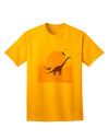 Stylish Adult T-Shirt featuring Brontosaurus and Pterodactyl Silhouettes with Sun Design by TooLoud-Mens T-shirts-TooLoud-Gold-Small-Davson Sales