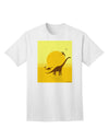 Stylish Adult T-Shirt featuring Brontosaurus and Pterodactyl Silhouettes with Sun Design by TooLoud-Mens T-shirts-TooLoud-White-Small-Davson Sales