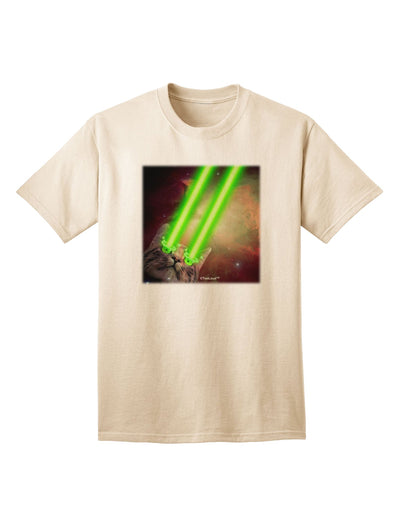 Stylish Adult T-Shirt featuring Laser Eyes Cat in Space Design by TooLoud-Mens T-shirts-TooLoud-Natural-Small-Davson Sales