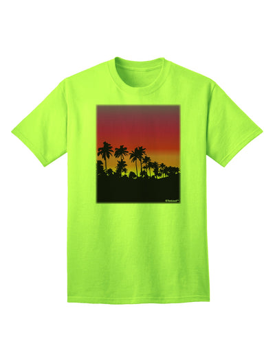 Stylish Adult T-Shirt featuring Palm Trees and Sunset Design by TooLoud-Mens T-shirts-TooLoud-Neon-Green-Small-Davson Sales