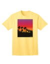 Stylish Adult T-Shirt featuring Palm Trees and Sunset Design by TooLoud-Mens T-shirts-TooLoud-Yellow-Small-Davson Sales