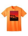 Stylish Adult T-Shirt featuring Palm Trees and Sunset Design by TooLoud-Mens T-shirts-TooLoud-Neon-Orange-Small-Davson Sales