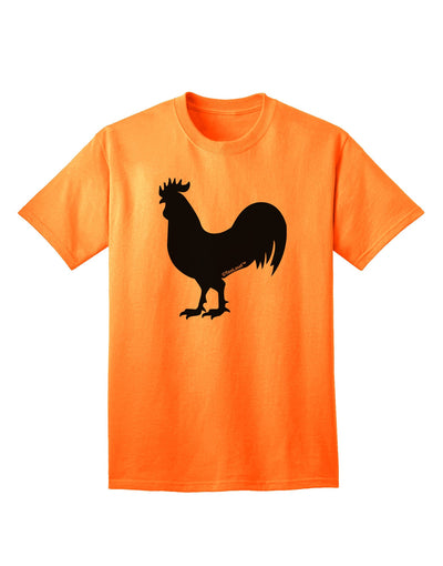Stylish Adult T-Shirt featuring Rooster Silhouette Design-Mens T-shirts-TooLoud-Neon-Orange-Small-Davson Sales