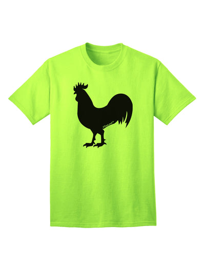 Stylish Adult T-Shirt featuring Rooster Silhouette Design-Mens T-shirts-TooLoud-Neon-Green-Small-Davson Sales