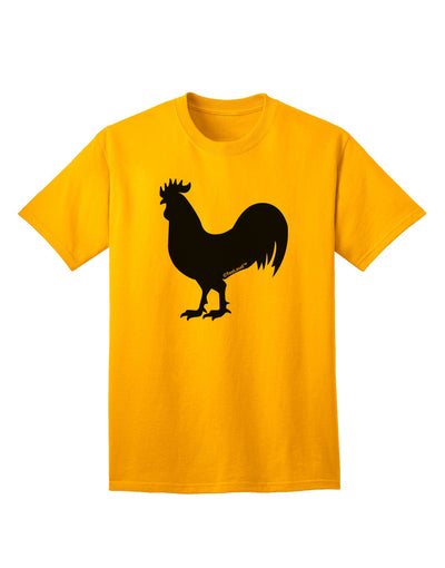 Stylish Adult T-Shirt featuring Rooster Silhouette Design-Mens T-shirts-TooLoud-Gold-Small-Davson Sales