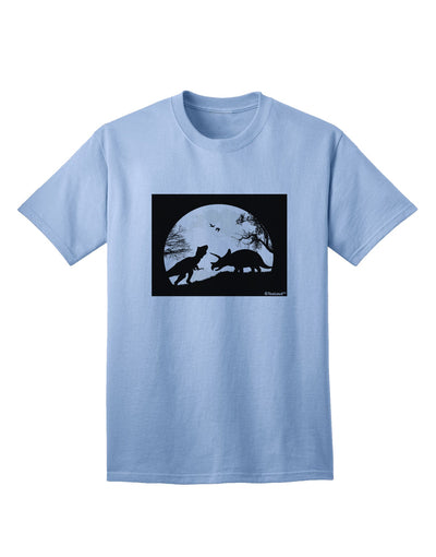 Stylish Adult T-Shirt featuring T-Rex and Triceratops Silhouettes Design by TooLoud-Mens T-shirts-TooLoud-Light-Blue-Small-Davson Sales