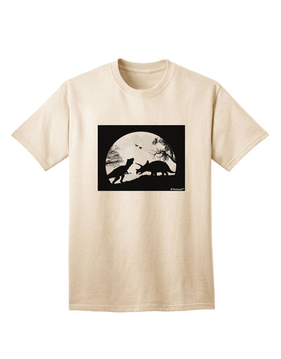 Stylish Adult T-Shirt featuring T-Rex and Triceratops Silhouettes Design by TooLoud-Mens T-shirts-TooLoud-Natural-Small-Davson Sales