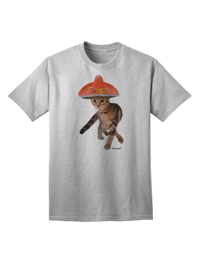 Stylish Adult T-Shirt featuring a Cat adorned with a Pink Sombrero and Sunglasses, exclusively by TooLoud-Mens T-shirts-TooLoud-AshGray-Small-Davson Sales