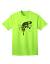 Stylish Adult T-Shirt with Artistic Ink Dinosaur Head Design by TooLoud-Mens T-shirts-TooLoud-Neon-Green-Small-Davson Sales