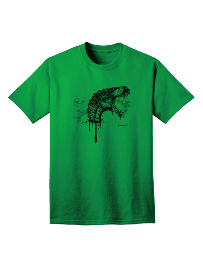 Stylish Adult T-Shirt with Artistic Ink Dinosaur Head Design by TooLoud-Mens T-shirts-TooLoud-Kelly-Green-Small-Davson Sales