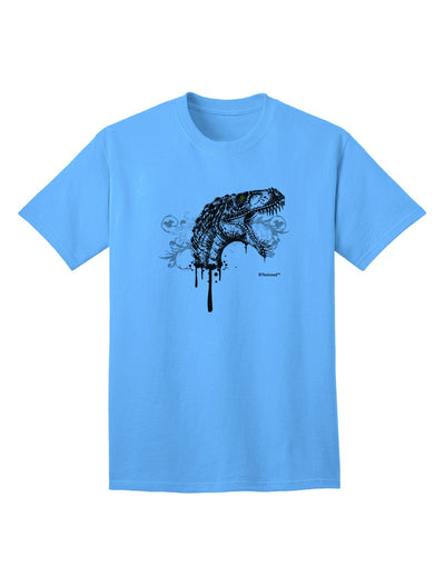 Stylish Adult T-Shirt with Artistic Ink Dinosaur Head Design by TooLoud-Mens T-shirts-TooLoud-Aquatic-Blue-Small-Davson Sales