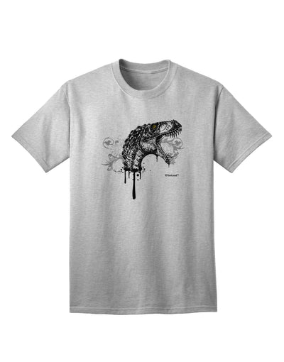 Stylish Adult T-Shirt with Artistic Ink Dinosaur Head Design by TooLoud-Mens T-shirts-TooLoud-AshGray-Small-Davson Sales