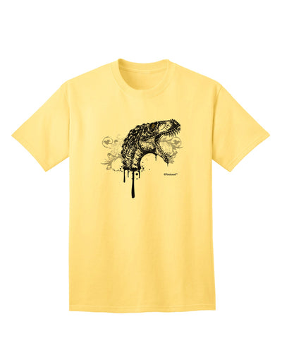 Stylish Adult T-Shirt with Artistic Ink Dinosaur Head Design by TooLoud-Mens T-shirts-TooLoud-Yellow-Small-Davson Sales