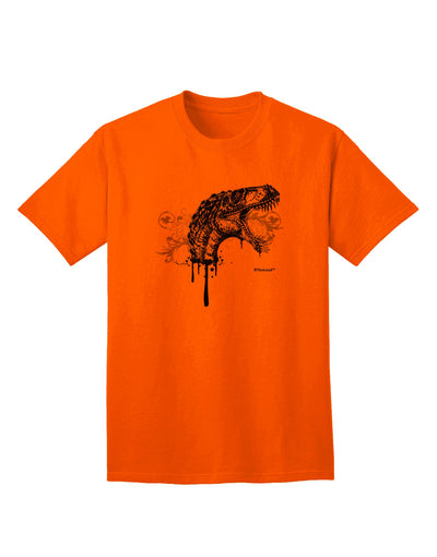 Stylish Adult T-Shirt with Artistic Ink Dinosaur Head Design by TooLoud-Mens T-shirts-TooLoud-Orange-Small-Davson Sales