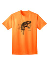 Stylish Adult T-Shirt with Artistic Ink Dinosaur Head Design by TooLoud-Mens T-shirts-TooLoud-Neon-Orange-Small-Davson Sales