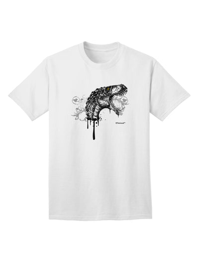 Stylish Adult T-Shirt with Artistic Ink Dinosaur Head Design by TooLoud-Mens T-shirts-TooLoud-White-Small-Davson Sales